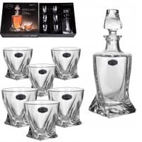 KOMPLET KARAFKA DO WHISKY 800 ml + 6 x SZKLANKA WHISKY 300 ml ZESTAW SZKŁO
