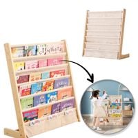 regał, 6 poziomowy stojak, organizer na książki z kieszonkami 79 x 60 cm