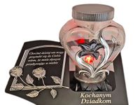 DZIADKOM SOLAR SOLARNY ZNICZ LAMPION NA GRÓB KWIAT CZA SREBRNY SKOS SEN