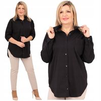 KOSZULA DAMSKA ELEGANCKA BAWEŁNIANA KLASYCZNA OVERSIZE ROZPINANA SKOSZU