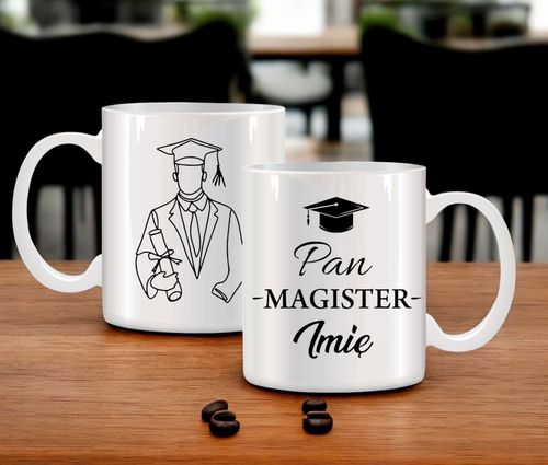 KUBEK PREMIUM Z NADRUKIEM PREZENT PAN MAGISTER IMIĘ ORYGINALNY UPOMINEK na Arena.pl