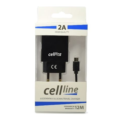 Ład. siec. Cellline 2xUSB +microUSB 2A czarna/black na Arena.pl