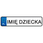Tablica Rejestracyjna Naklejka Imię Twojego Dziecka