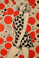 Plakat 67,5x100cm Czerwone Kropki