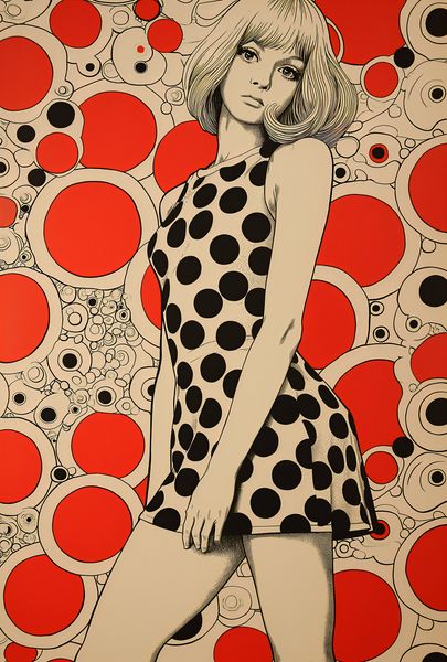 Plakat 67,5x100cm Czerwone Kropki zdjęcie 1