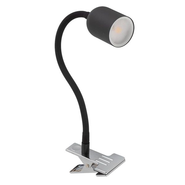 Lampka nocna z klipsem tuba Top 4561 TK Lighting metalowa czarna zdjęcie 3