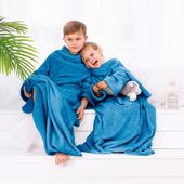Koc z rękawami LAZY KIDS 90x105 indygo DecoKing