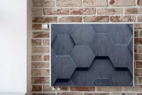 MATA Magnetyczna Na Grzejnika Heksagony Beton Efekt 3D 100cm x 60cm na Arena.pl