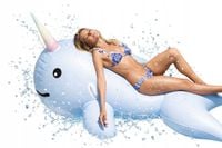 DUŻY DMUCHANY MATERAC PONTON Narwal do wody zabawka dla dzieci XXL 200 cm