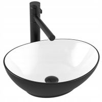 UMYWALKA NABLATOWA CERAMICZNA MATOWA CZARNA 42x34