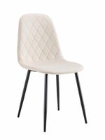 Krzesło welurowe tapicerowane nowoczesne do jadalni salonu Monica3 beżowe