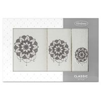 Komplet ręczników 3 cz. LOTUS Eurofirany kremowy grafitowy