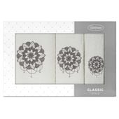 Komplet ręczników 3 cz. LOTUS Eurofirany kremowy grafitowy