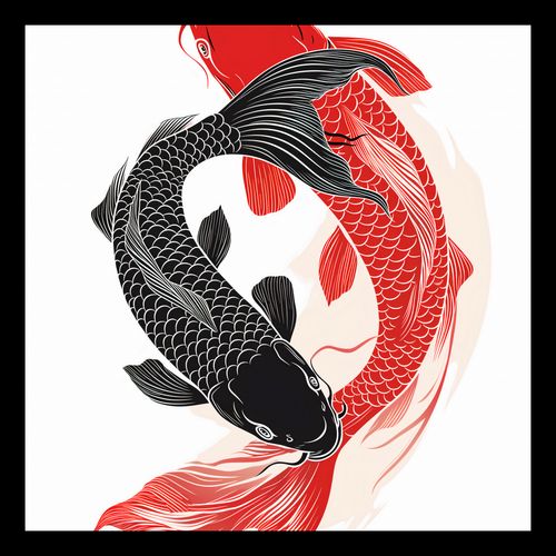Plakat 20x20cm Yin i Yang Koi na Arena.pl