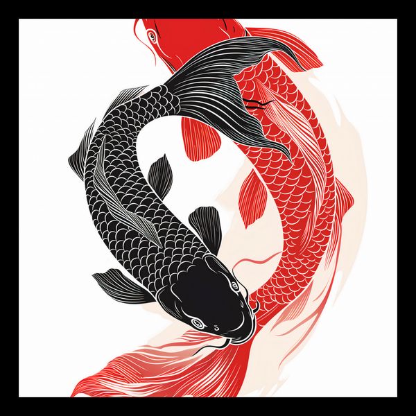 Plakat 20x20cm Yin i Yang Koi zdjęcie 2