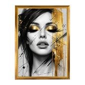 Obraz na Płótnie w Złotej Ramie Portret do Salonu Biura 50x70