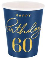 Kubek Happy Birthday 60 granatowy 220ml 6szt.