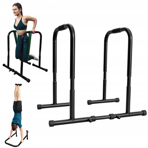STABILNE STALOWE PORĘCZE DO DIPÓW ćwiczeń pompek, dipy WYSOKIE 90cm KUDDA na Arena.pl
