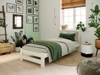 Białe Łóżko Drewniane - 90x200 Nebraska