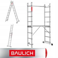 Rusztowanie aluminiowe 2x8 podest roboczy składany drabina 3w1 BAULICH