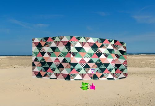 PARAWAN PLAŻOWY Trójkąty z indywidualnym napisem 3 PANELE 77.3 na Arena.pl