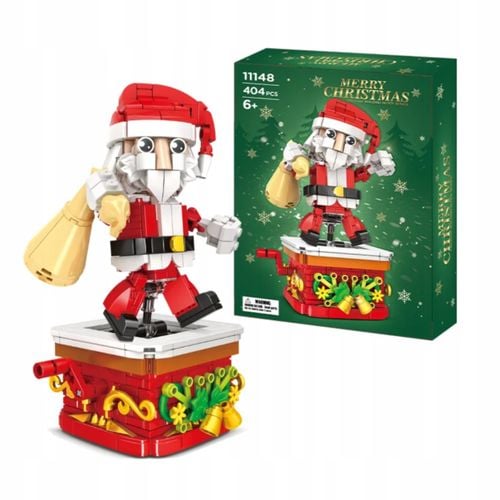 Klocki świąteczny Mikołaj z ruchomym mechanizmem dekoracja Boże narodzenie na Arena.pl