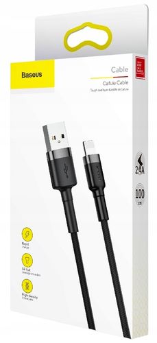 Kabel do Iphone 1m 12 11 X 8 7 BASEUS mocny oplot na Arena.pl