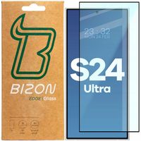 Szkło z ramką, hartowane Bizon do Galaxy S24 Ultra, szybka ochronna