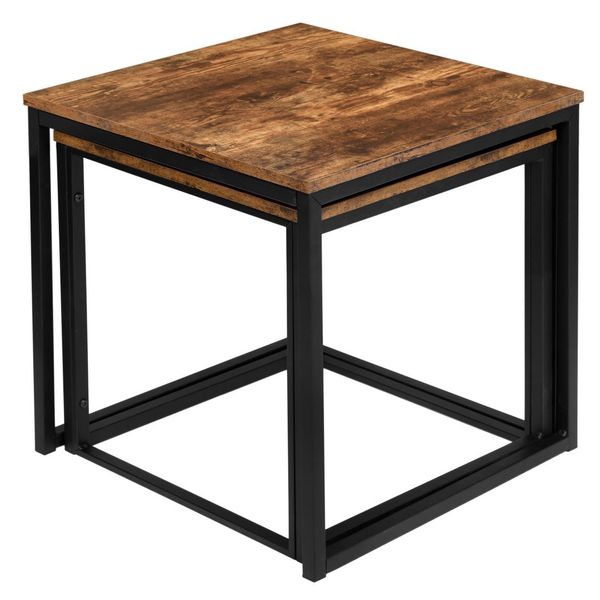 Stoliki kawowe loft Praven postarzany dąb zdjęcie 7