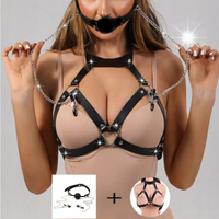 Bielizna Erotyczna Harness Knebel Uprząż Sex BDSM Zaciski Gadżety Erotyczne