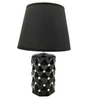 Czarna lampa lampka nocna stołowa z kryształkami glamour
