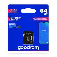 KARTA PAMIĘCI GOODRAM 64GB + ADAPTER CLASS 10 UHS-I M1AA0640R12