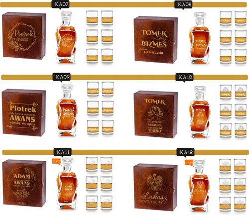 Karafka szklanki do whisky grawer PREZENT na ślub na Arena.pl
