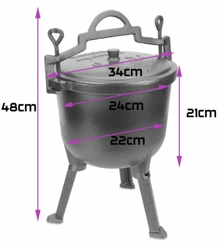 Kociołek myśliwski żeliwny 7L GARNEK węgierski na ognisko grill pieczonki zdjęcie 7