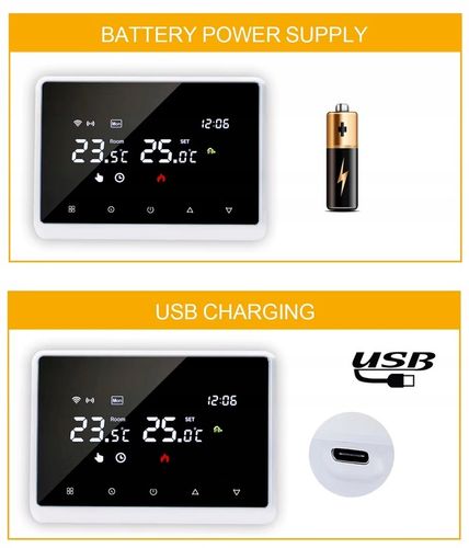 Termostat Wi-Fi BEZPRZEWODOWY Tuya ogrzewanie kotła programowalny podłogowe na Arena.pl