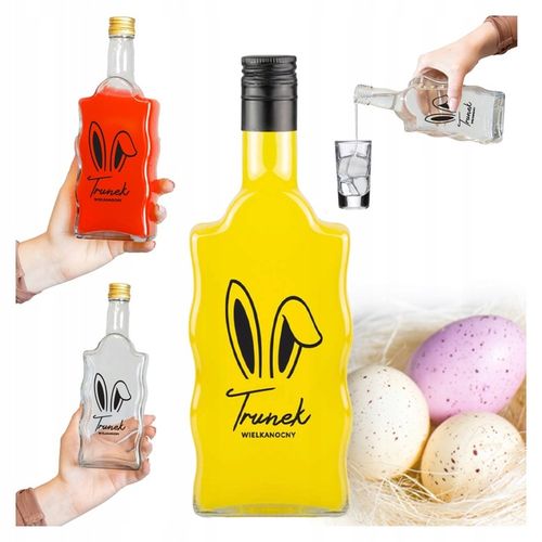 5x Butelki Szklane na WIELKANOC FALA 500ml z NADRUKIEM Na Likiery Nalewki na Arena.pl