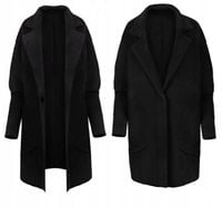 ALPAKA DAMSKA wełna KURTKA PŁASZCZ SWETER kołnierz CIEPŁY WYGODNY