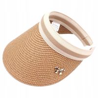 Daszek Czapka Słomiany przeciwsłoneczny z daszkiem  KR16_Beżowy