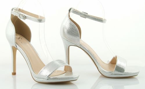 Sandały na szpilce 10 cm. piętka pasek srebrne Rozmiar obuwia - 41 na Arena.pl