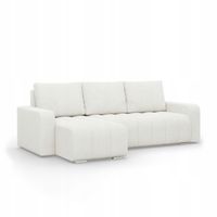 NAROŻNIK ABRIELLE BIAŁY KREMOWY Rogówka KANAPA Funkcja Spania Wygodny