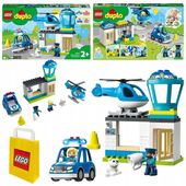 LEGO Duplo Policja Posterunek Samochód Helikopter 10959 Autko Radiowóz Figu