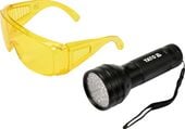 zestaw latarka uv 51 led i okulary - yt-08581