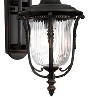 Ścienna LAMPA ogrodowa Luverne KL-LUVERNE2-M Elstead KICHLER zewnętrzna OPRAWA elewacyjna outdoor vintage IP44 brąz przezroczysta