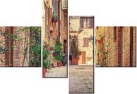 130CM 90 OBRAZ 4 ELEM STARA ALEJKA TOSKANII ŚCIENNY