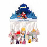 Kalendarz Adwentowy 3D wiszący z domkami prezent dla dzieci kolorowy