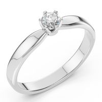 pierścionek z białego złota 585 z diamentem (brylantem) 0,2 ct lab