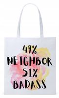 Torba Biała Eco Shopper Dla Sąsiada Sąsiadki Z Nadrukiem Ze Zdjęciem