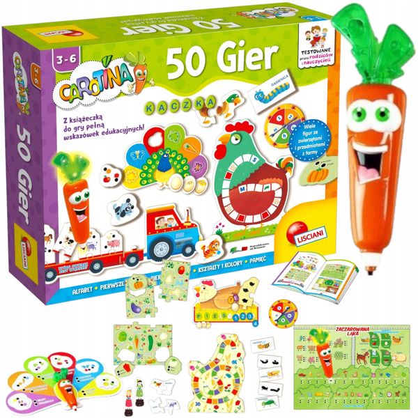 LABORATORIUM 50 GIER ZESTAW EDUKACYJNY ŚWIECĄCA MARCHEWKA KARTY MEMO PUZZLE zdjęcie 9