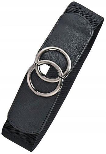 Damski Pasek Do Sukienki Szeroki Czarny Elastyczny na Arena.pl