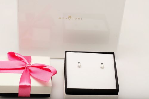 kolczyki srebrne z masą perłową i markazytami na Arena.pl